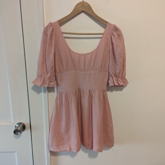 Lovers + Friends Light Pink Puff Sleeve Mini Dress - Picture 3 of 14